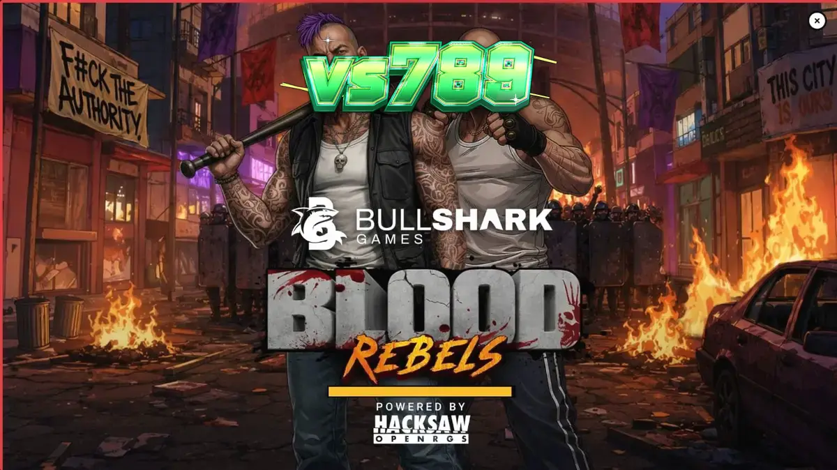 Blood Rebels স্লট গেমের গ্রিটি আরবান থিম এবং বিদ্রোহী ভাইদের দৃশ্য